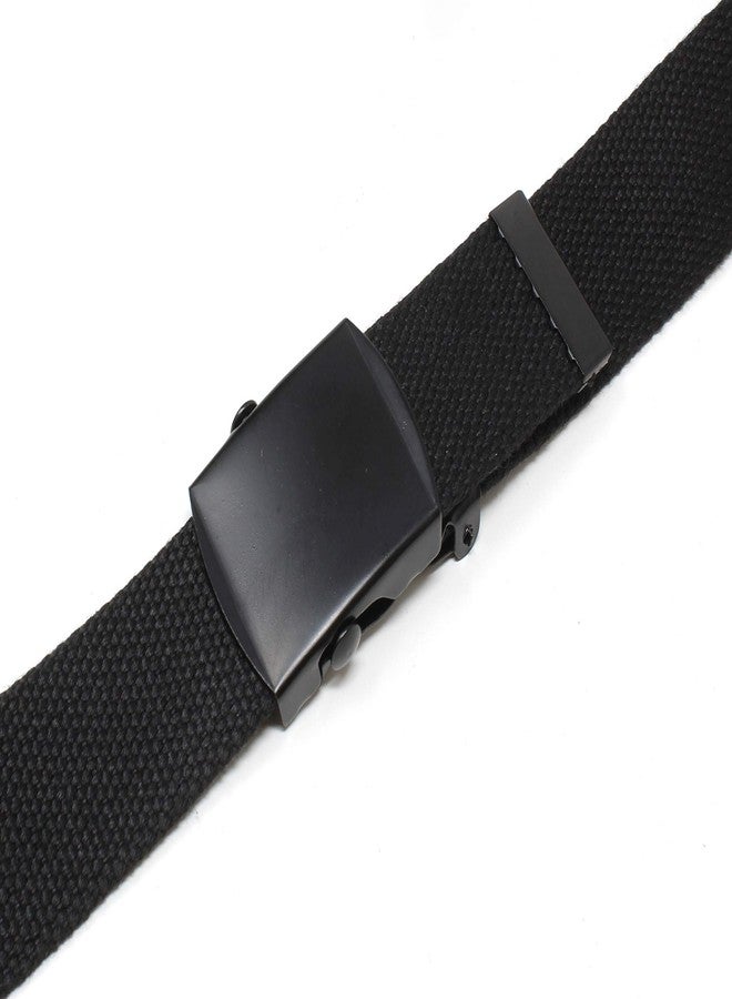 BC Belts حزام قماشي من بي سي بيلتس، تصميم عسكري، بإبزيم وطرف أسودين، طوله 56 بوصة، متوفر بألوان متعددة (أسود). - Image 5